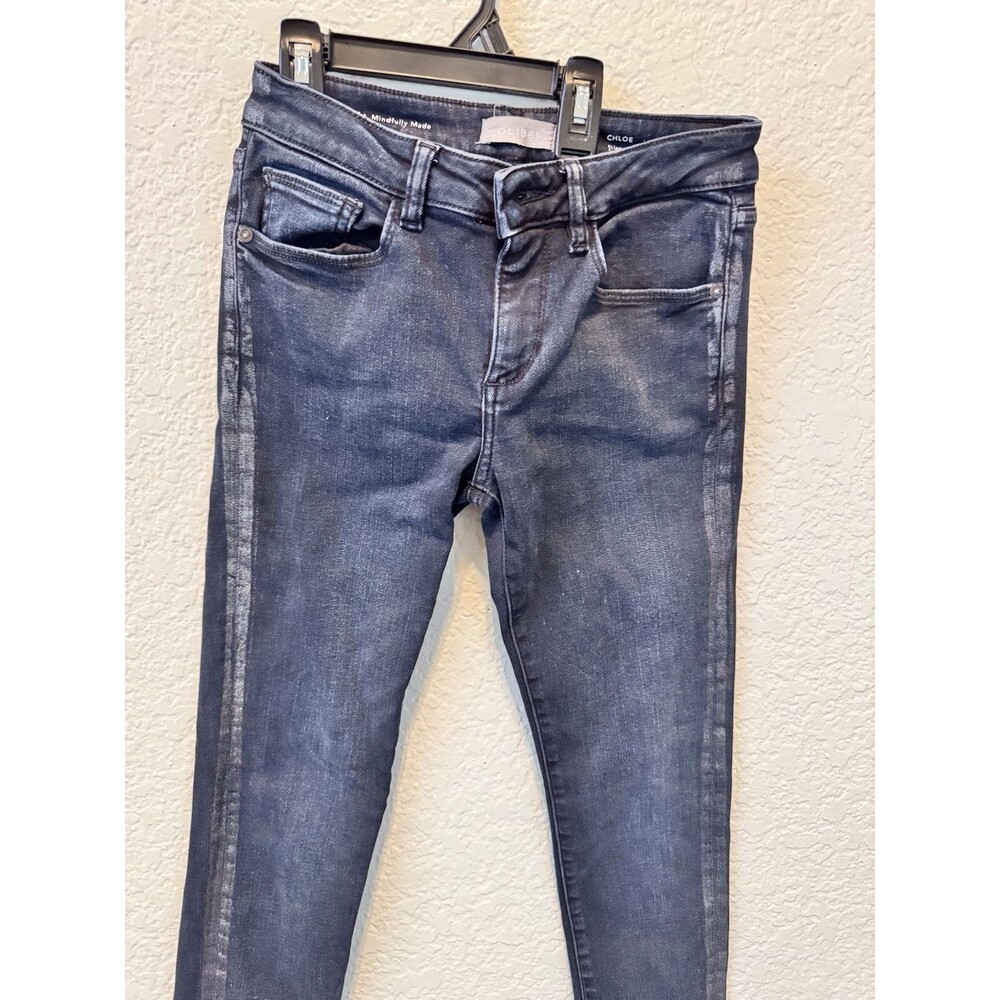 DL 1961 Kids Girl's Chloe Skinny Stretch Jeans Pants Size 12 GREY CHROME - Picture 12 of 13
